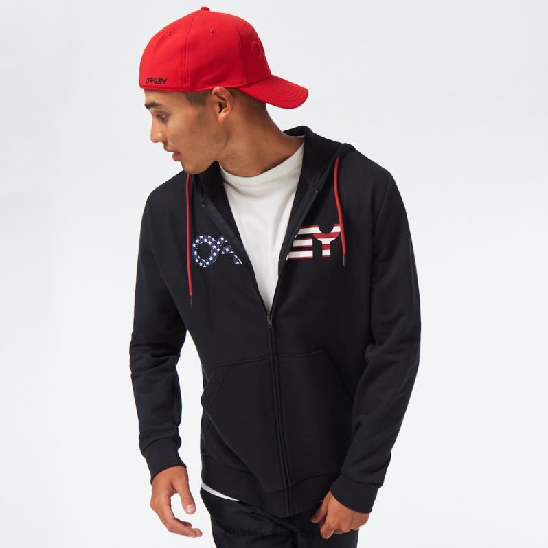 Teddy Full Zip Hoodie Black/American Flag Oakley2ZJX2507