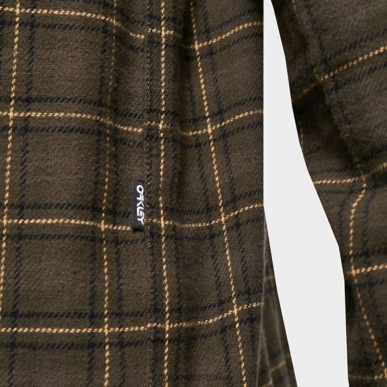 Podium Plaid Ls Flannel New Dark Brush Check Oakley2ZJX2463