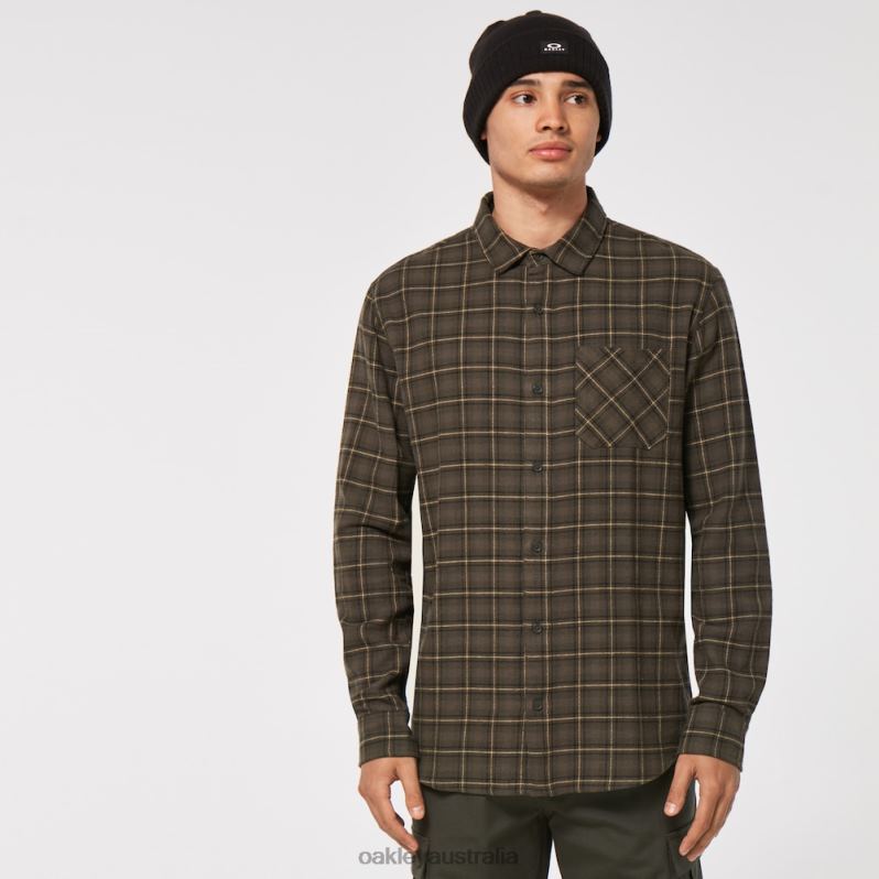 Podium Plaid Ls Flannel New Dark Brush Check Oakley2ZJX2463