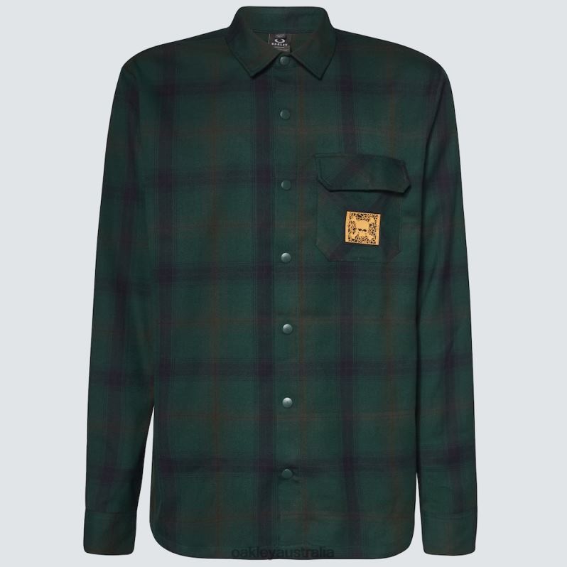 Tc Skull Flannel Shirt Green Check Oakley2ZJX2556