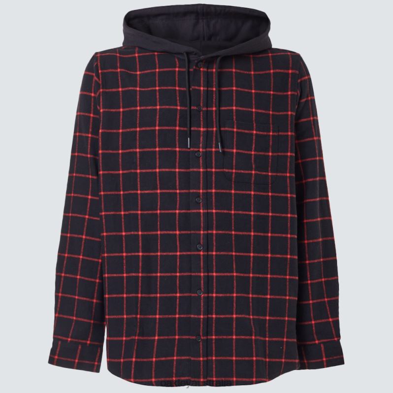 Hooded Button Down Black/Red Check Oakley2ZJX2468