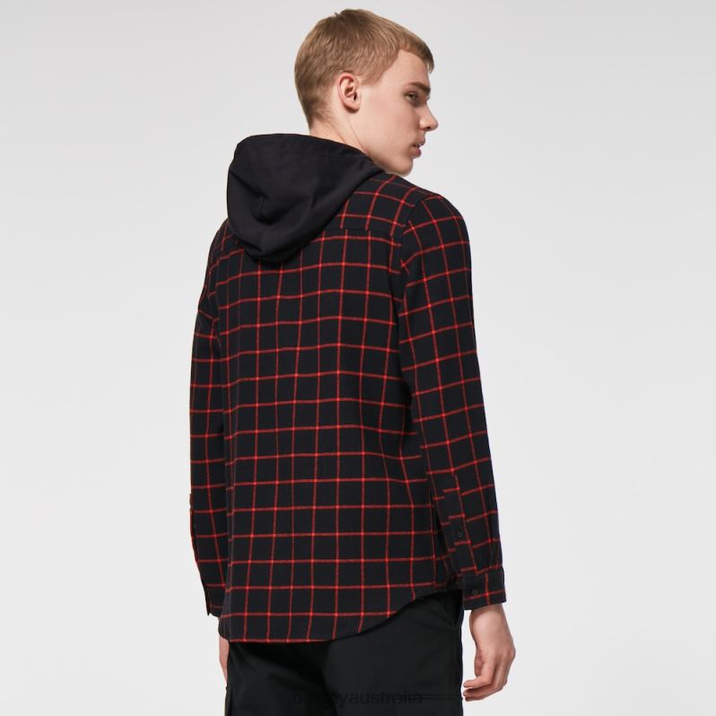 Hooded Button Down Black/Red Check Oakley2ZJX2468