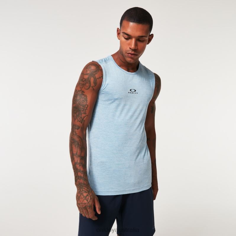 O Fit Rc Sleeveless Tee Stonewash Blue Heather Oakley2ZJX2130 - Click Image to Close