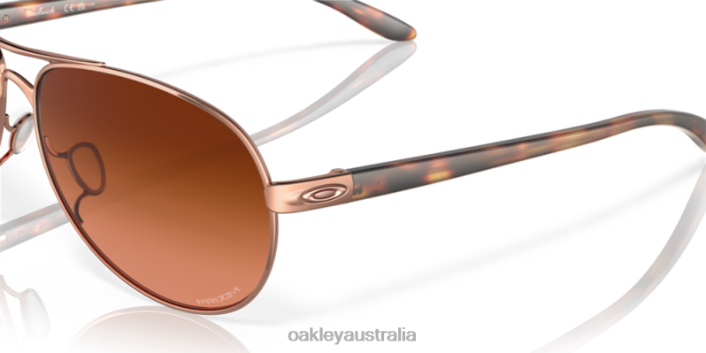 Feedback Prizm Brown Gradient Lenses, Rose Gold Frame Oakley2ZJX489