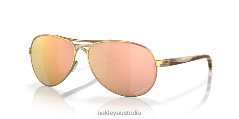 Feedback Prizm Rose Gold Polarized Lenses, Polished Gold Frame Oakley2ZJX483