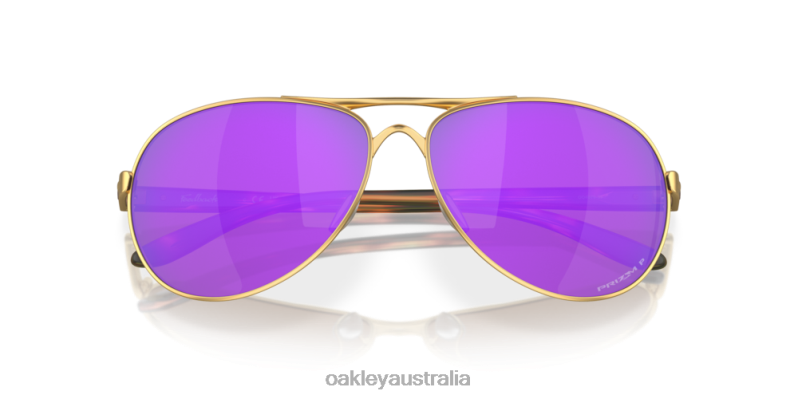 Feedback Prizm Violet Polarized Lenses, Satin Gold Frame Oakley2ZJX484