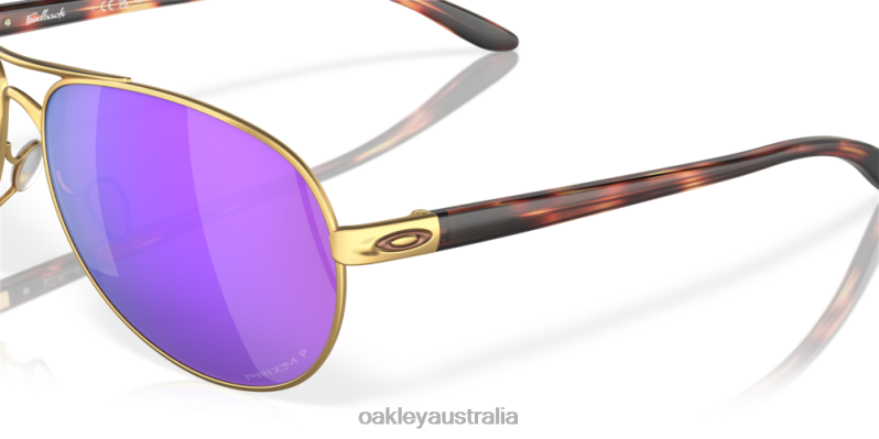 Feedback Prizm Violet Polarized Lenses, Satin Gold Frame Oakley2ZJX484