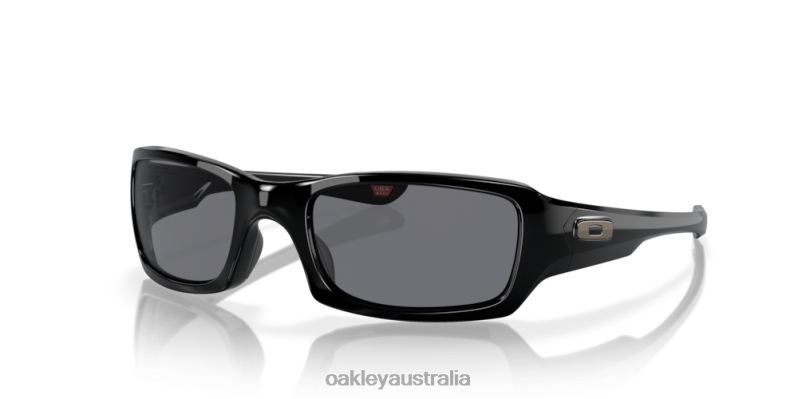 Fives Squared Grey Lenses, Polished Black Frame Oakley2ZJX246