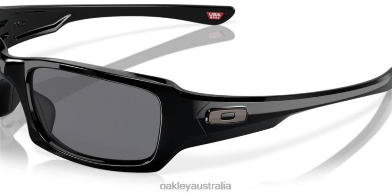 Fives Squared Grey Lenses, Polished Black Frame Oakley2ZJX246